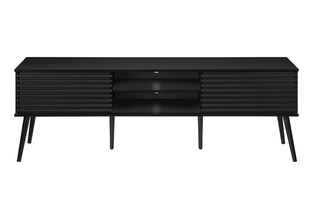 TV STAND - 72""L / BLACK WITH 2 DOORS