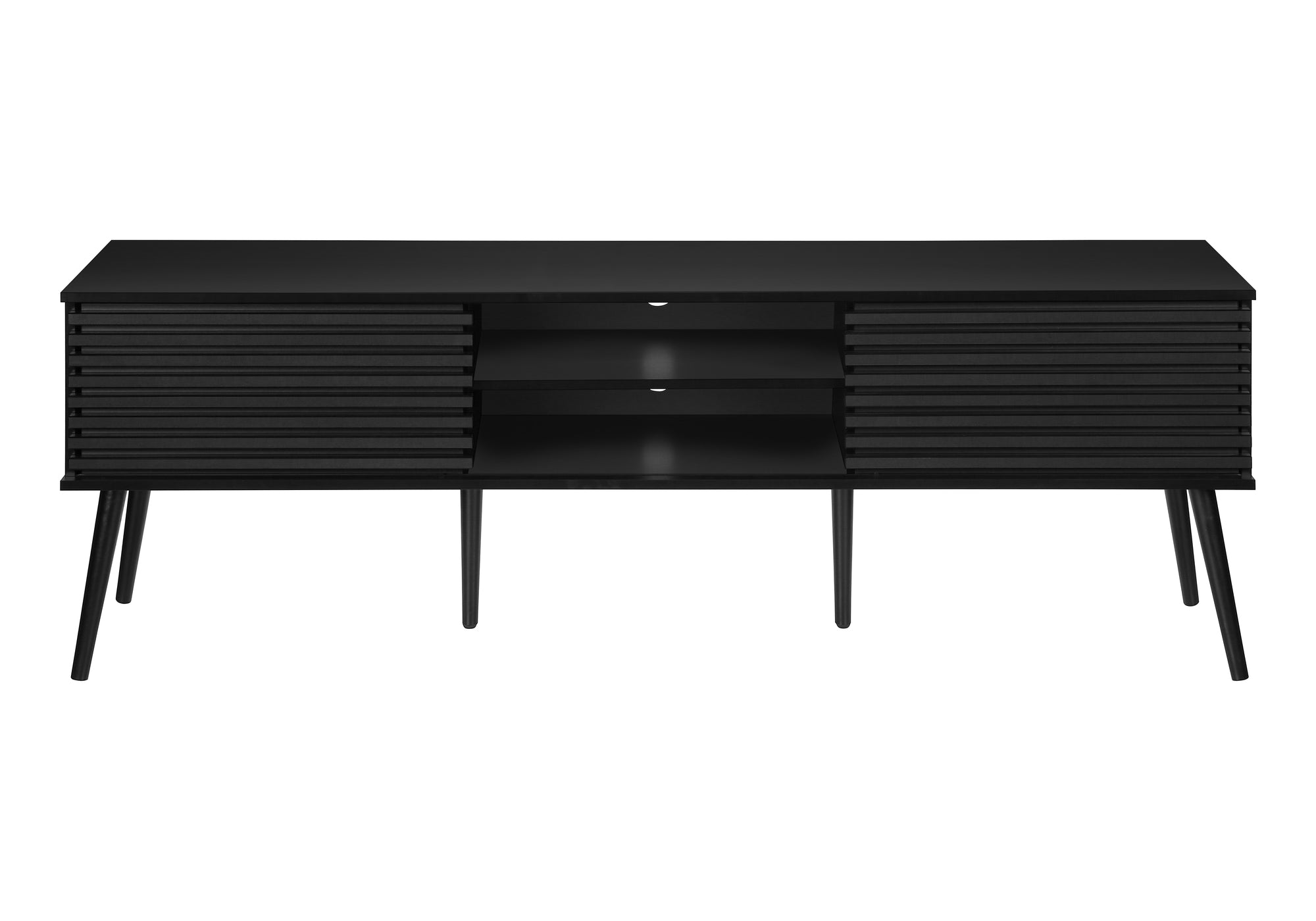 TV STAND - 72""L / BLACK WITH 2 DOORS