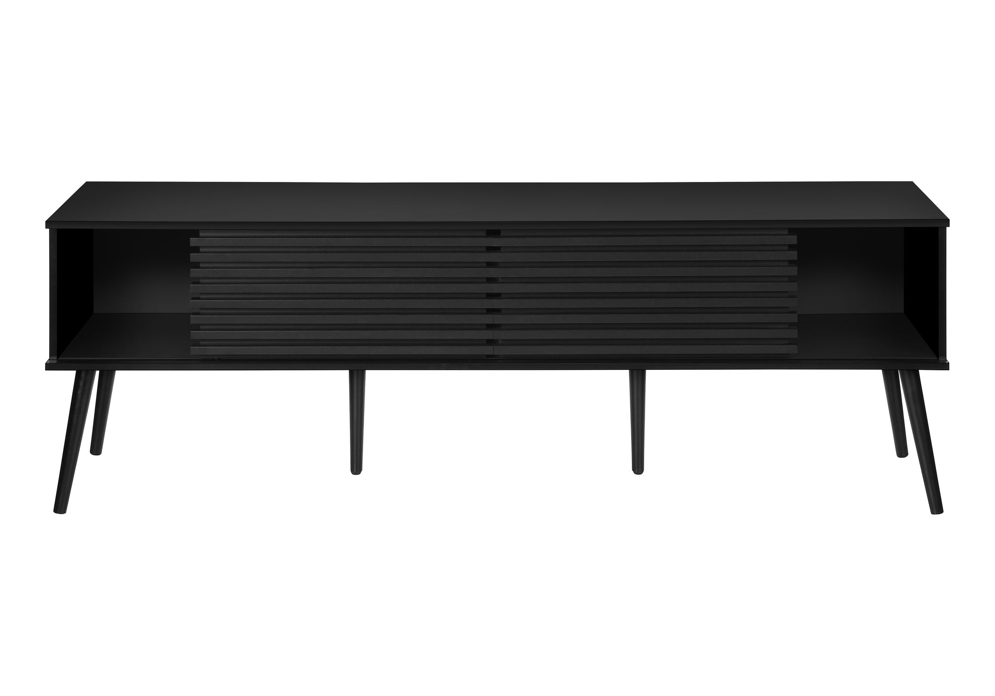 TV STAND - 72""L / BLACK WITH 2 DOORS