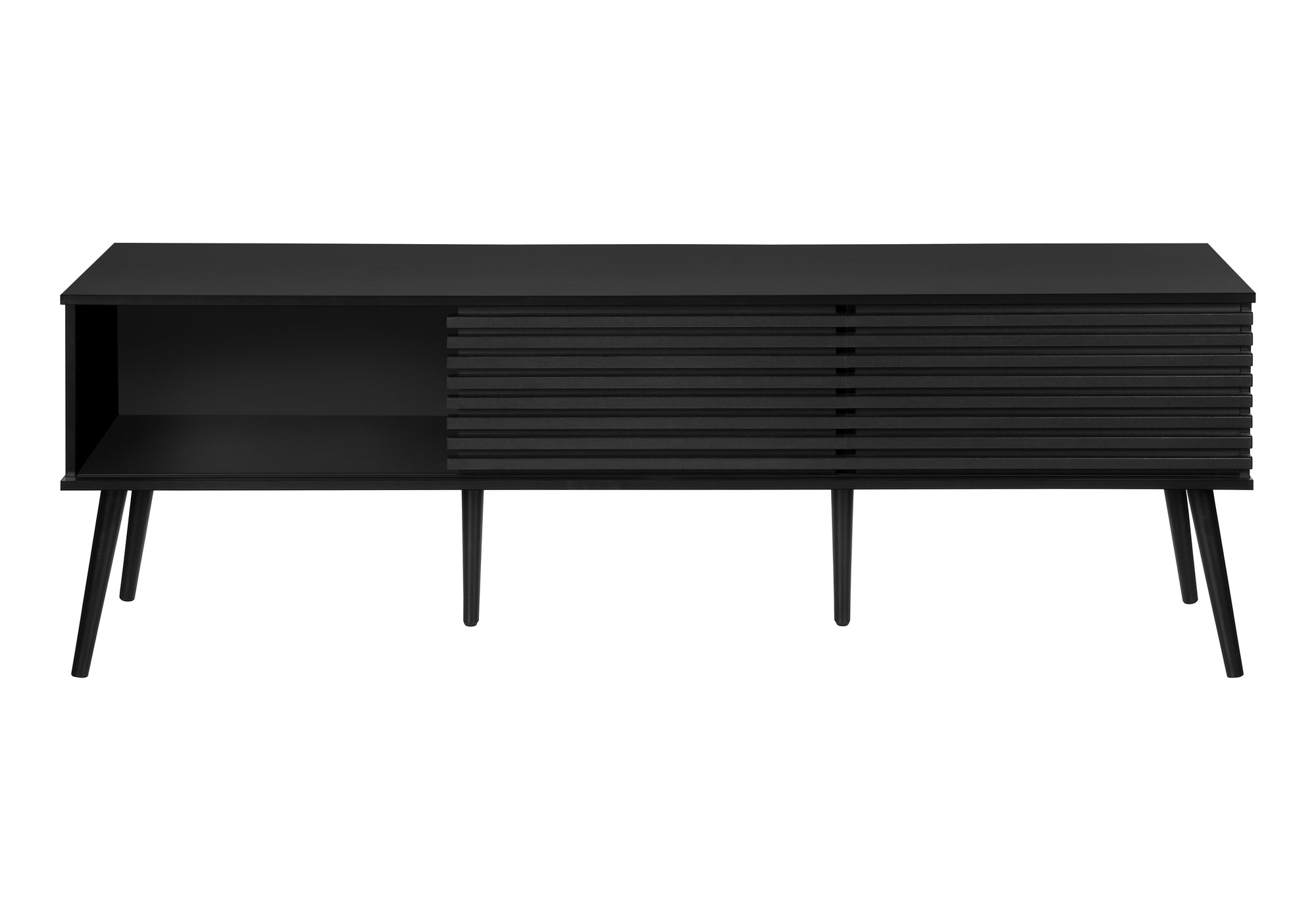 TV STAND - 72""L / BLACK WITH 2 DOORS