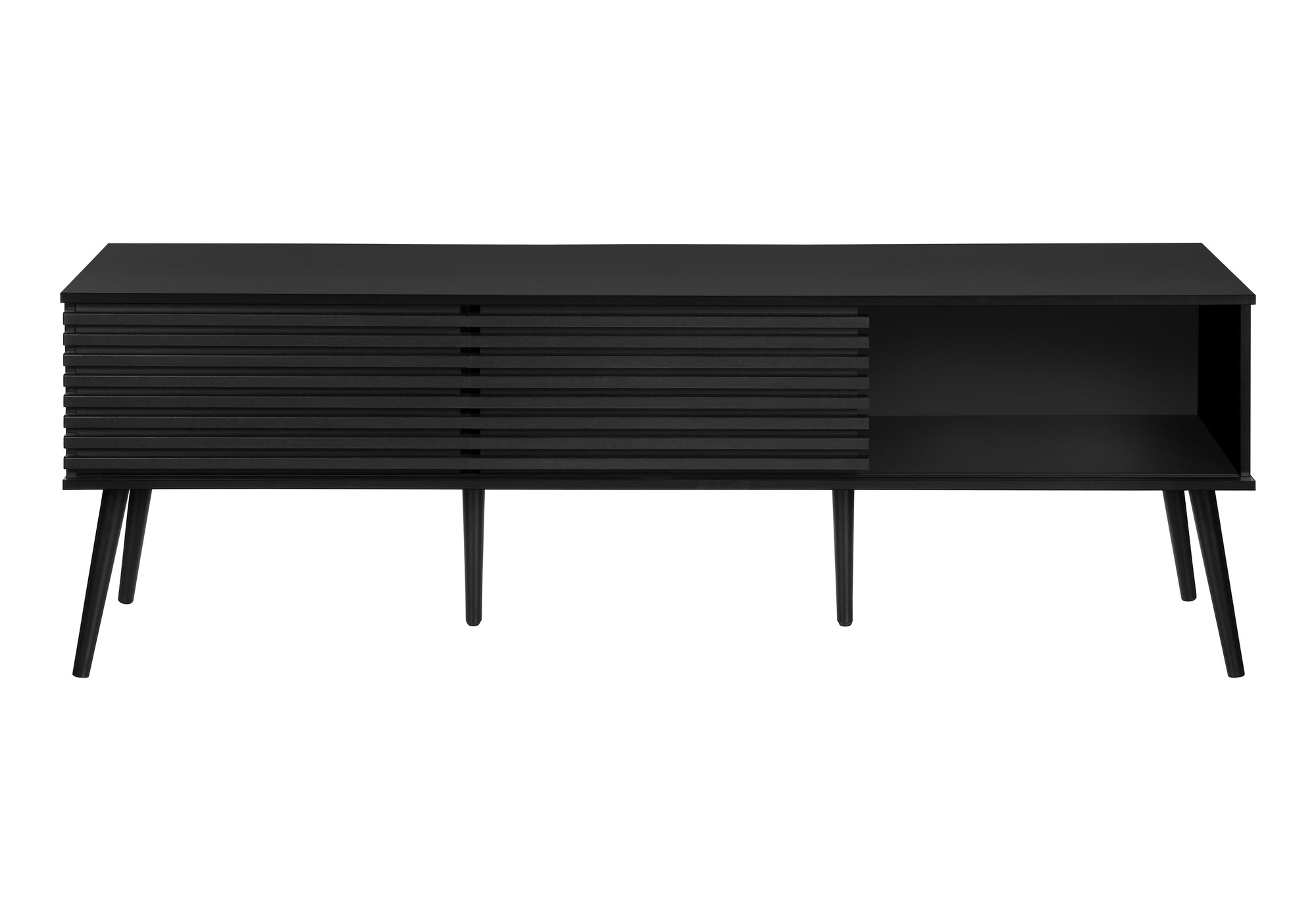 TV STAND - 72""L / BLACK WITH 2 DOORS