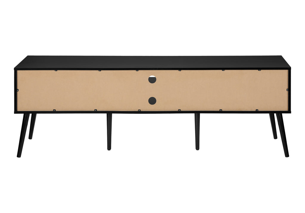 TV STAND - 72""L / BLACK WITH 2 DOORS