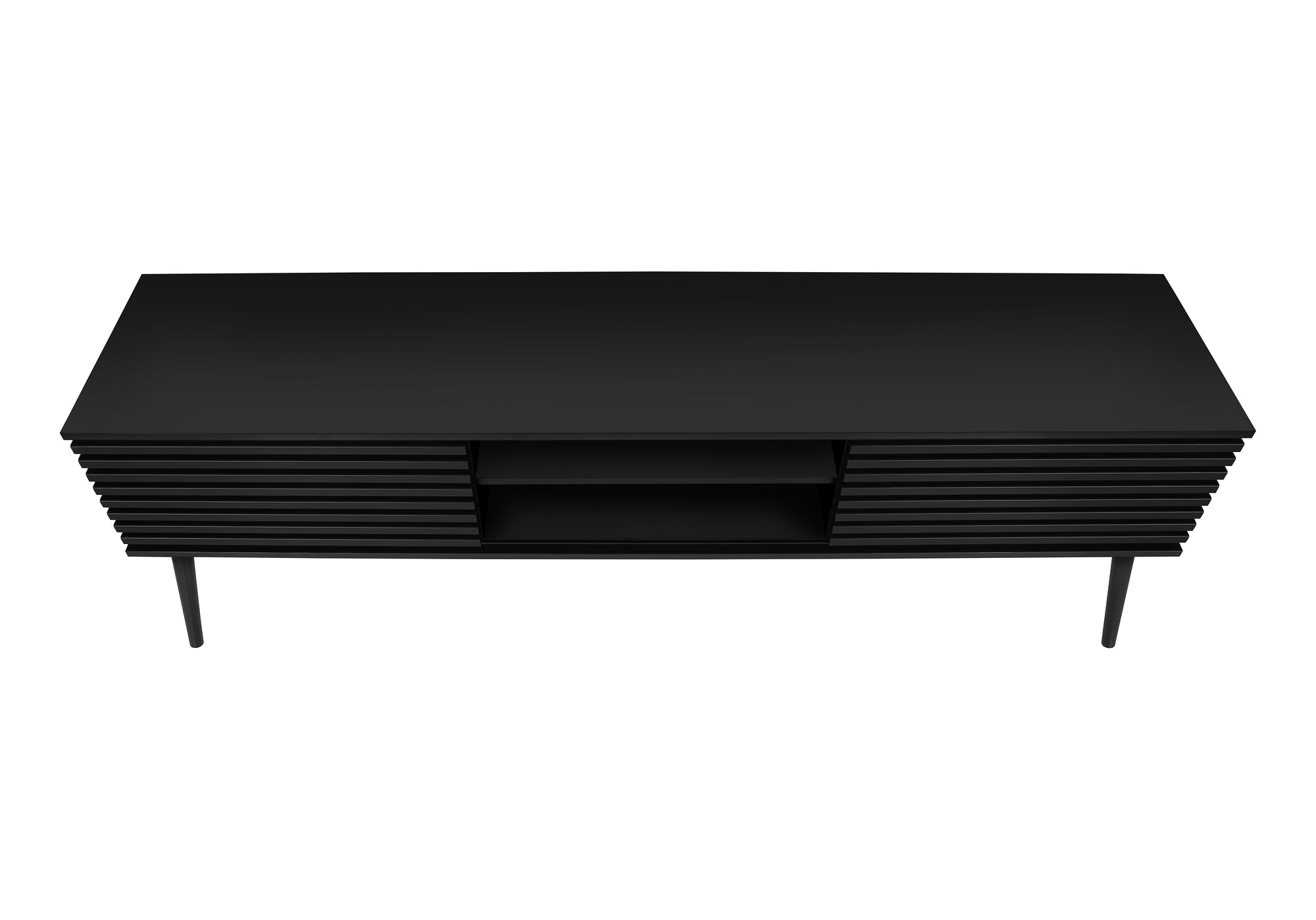 TV STAND - 72""L / BLACK WITH 2 DOORS