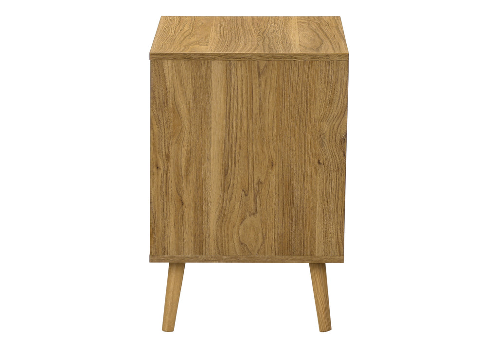ACCENT TABLE - 23""H / LIGHT WALNUT / SEAGRASS-LOOK END TABLE