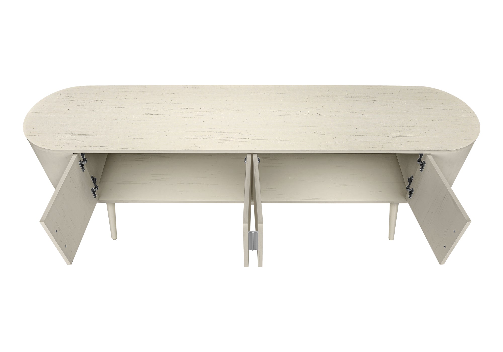 TV STAND - 72""L / ANTIQUE WHITE WITH 4 DOORS