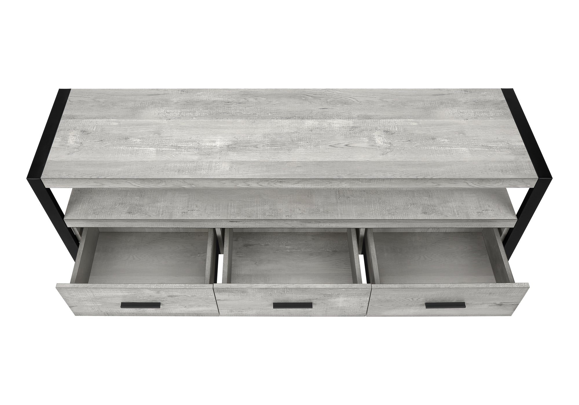 TV STAND - 60""L / GREY RECLAIMED WOOD-LOOK / 3 DRAWERS