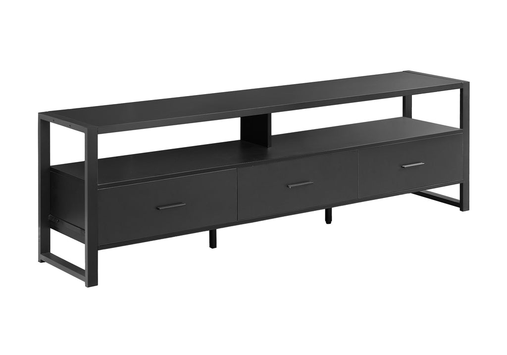 TV STAND - 72""L / BLACK / BLACK METAL