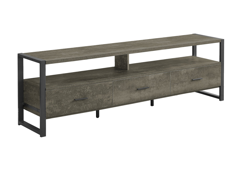TV STAND - 72""L / DARK BRONZE / BLACK METAL