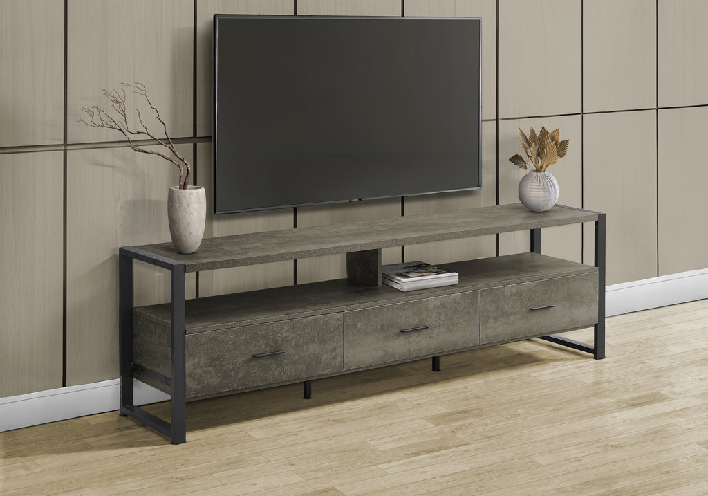 TV STAND - 72""L / DARK BRONZE / BLACK METAL