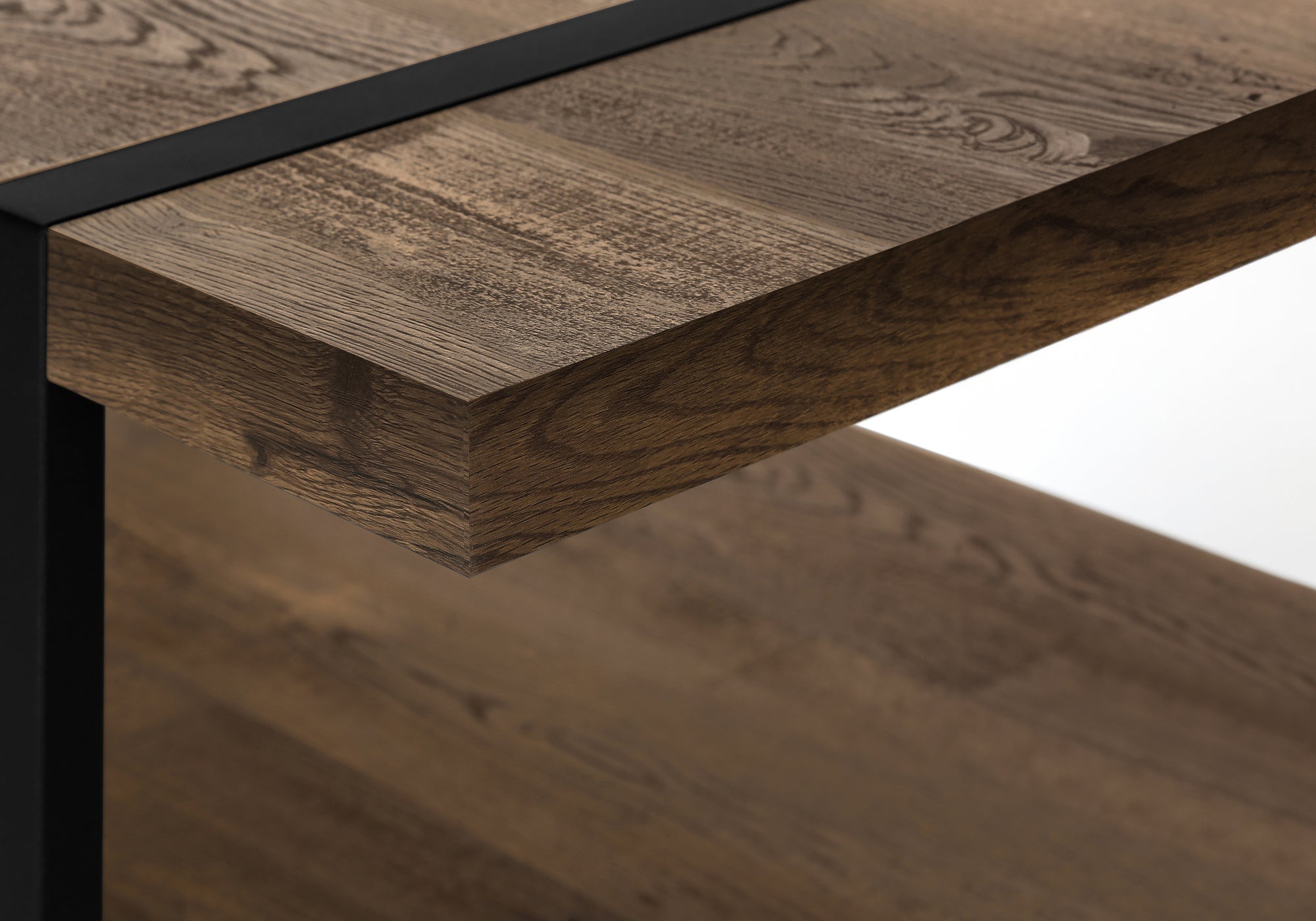 COFFEE TABLE - BROWN RECLAIMED WOOD-LOOK / BLACK METAL