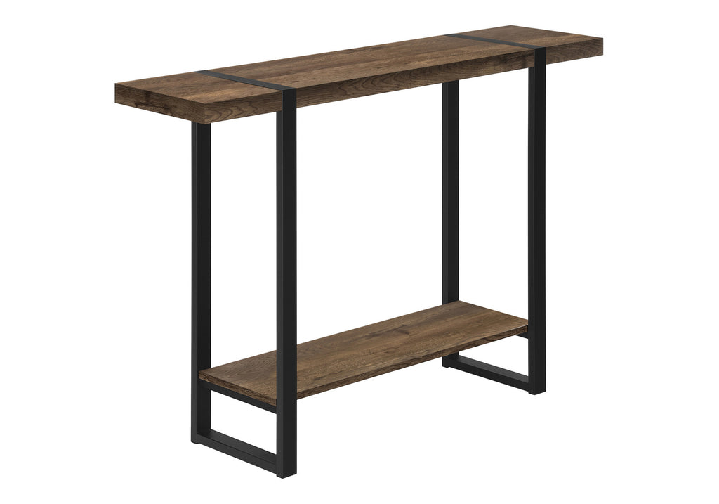 ACCENT TABLE - 48""L / BROWN RECLAIMED WOOD-LOOK / BLACK
