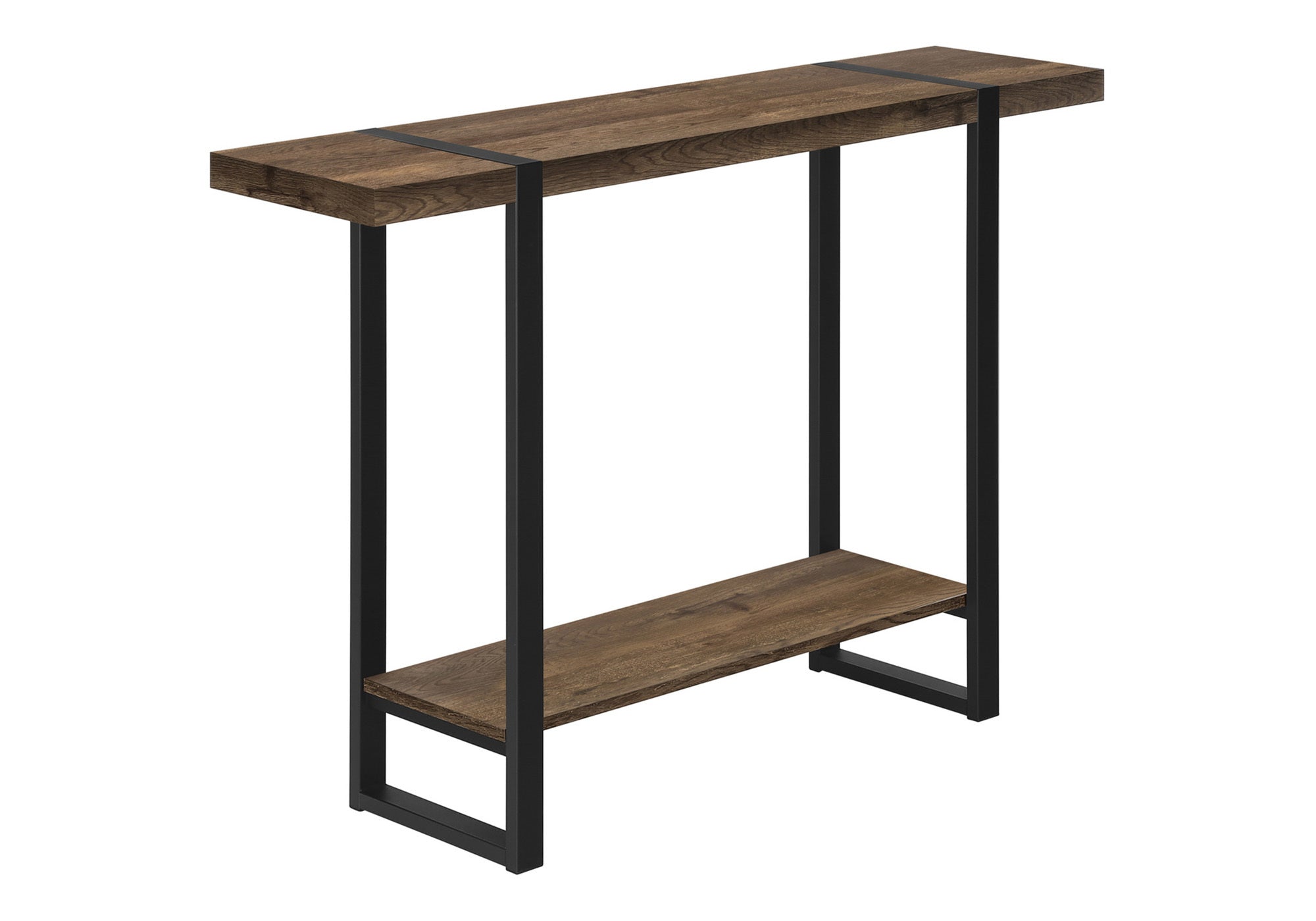 ACCENT TABLE - 48""L / BROWN RECLAIMED WOOD-LOOK / BLACK