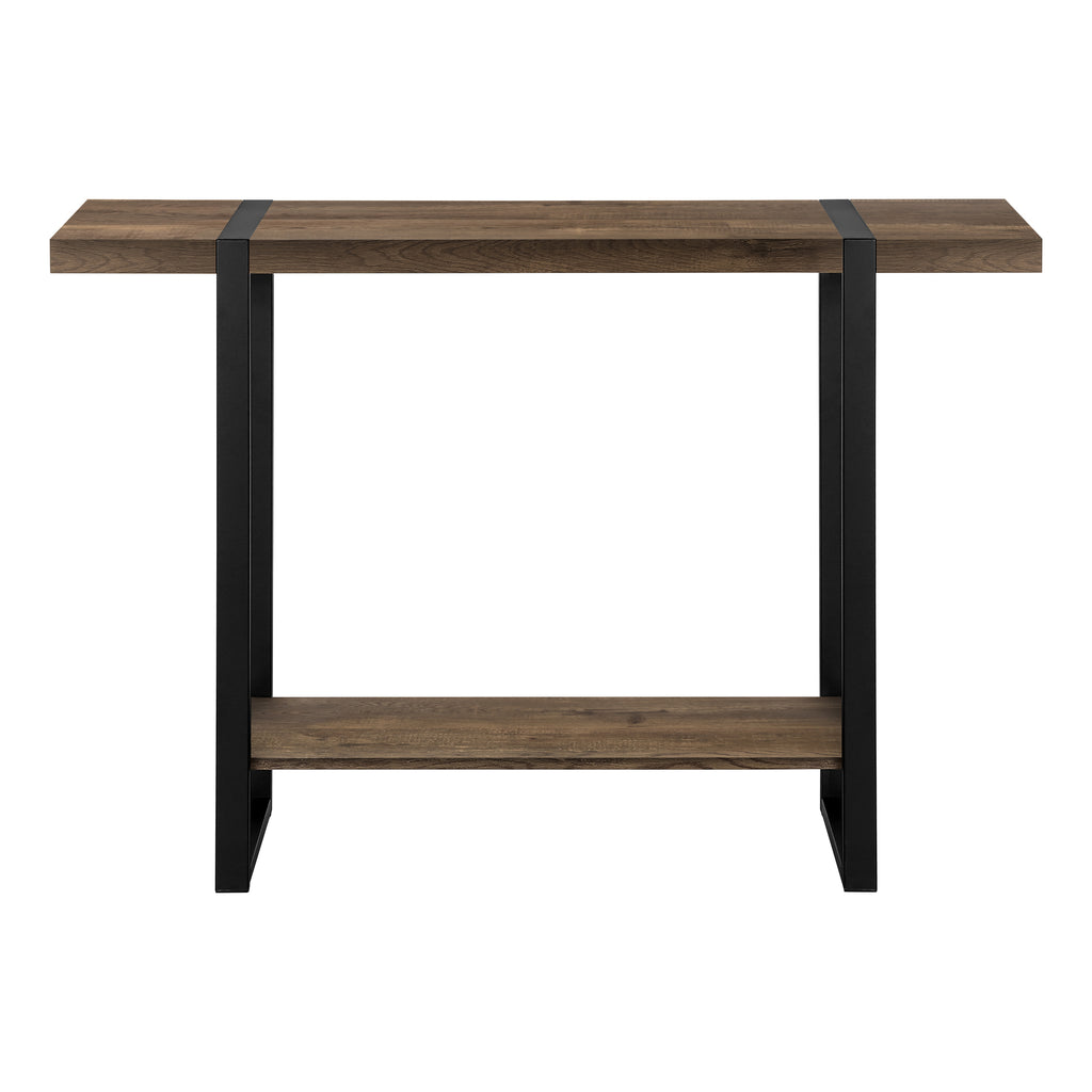 ACCENT TABLE - 48""L / BROWN RECLAIMED WOOD-LOOK / BLACK