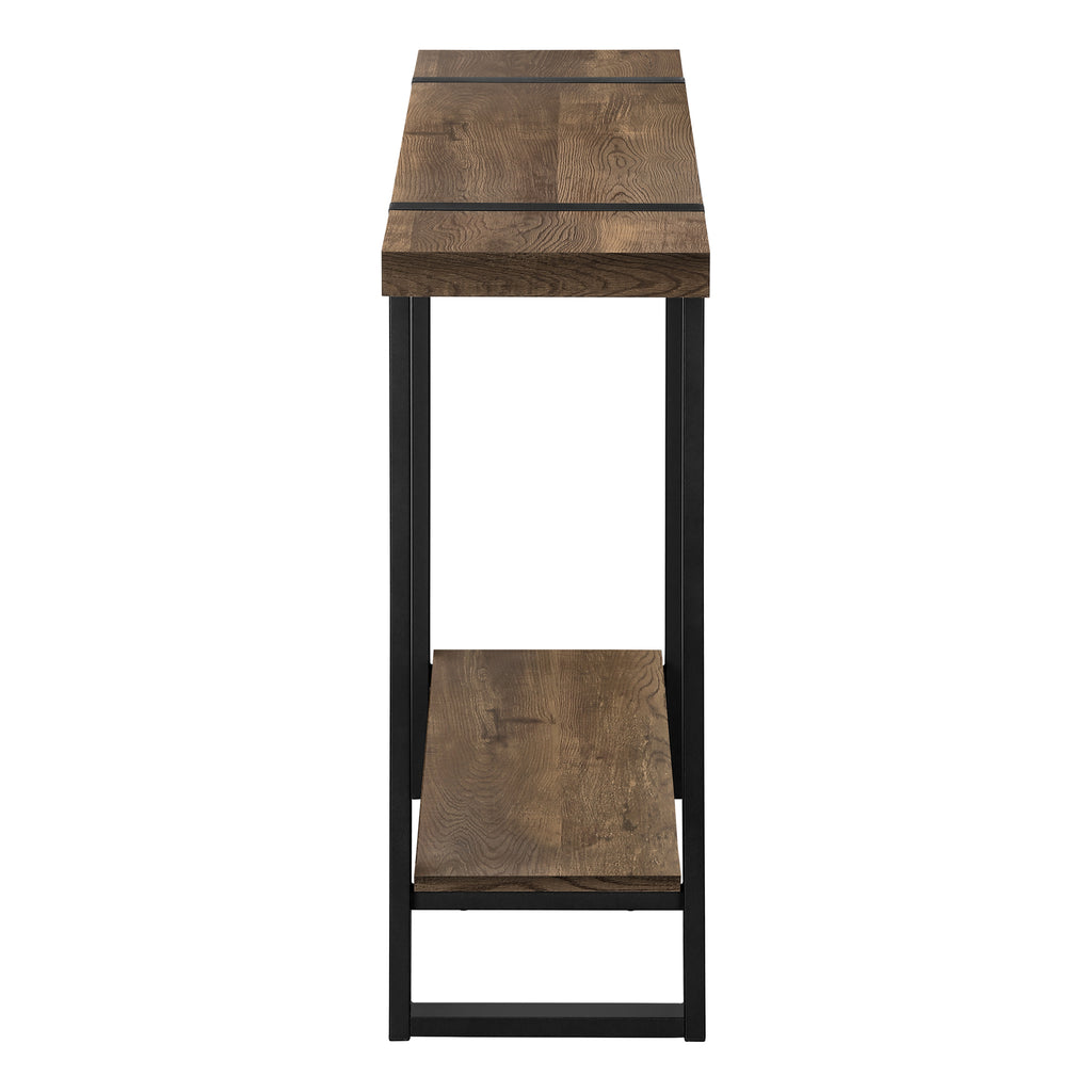 ACCENT TABLE - 48""L / BROWN RECLAIMED WOOD-LOOK / BLACK