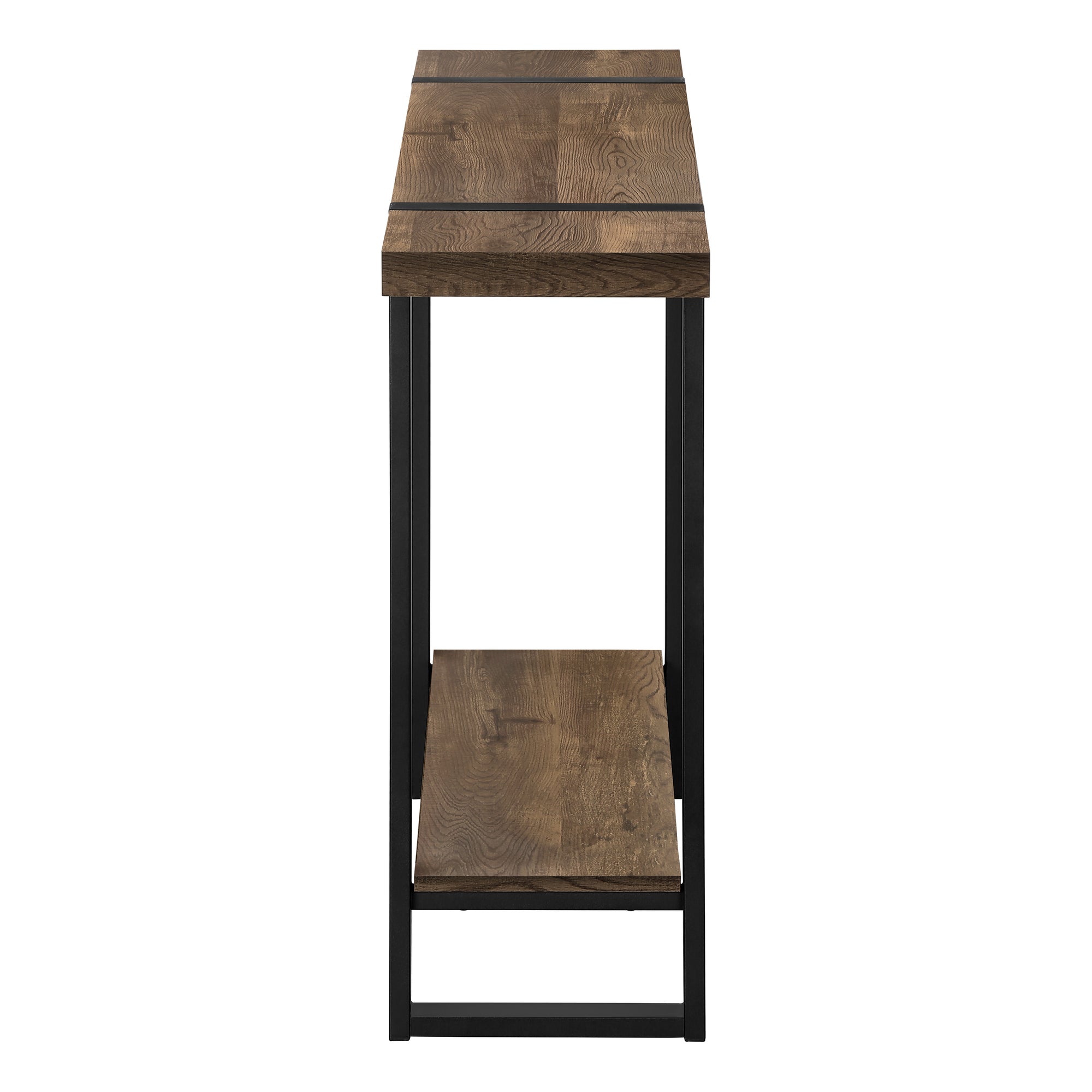 ACCENT TABLE - 48""L / BROWN RECLAIMED WOOD-LOOK / BLACK