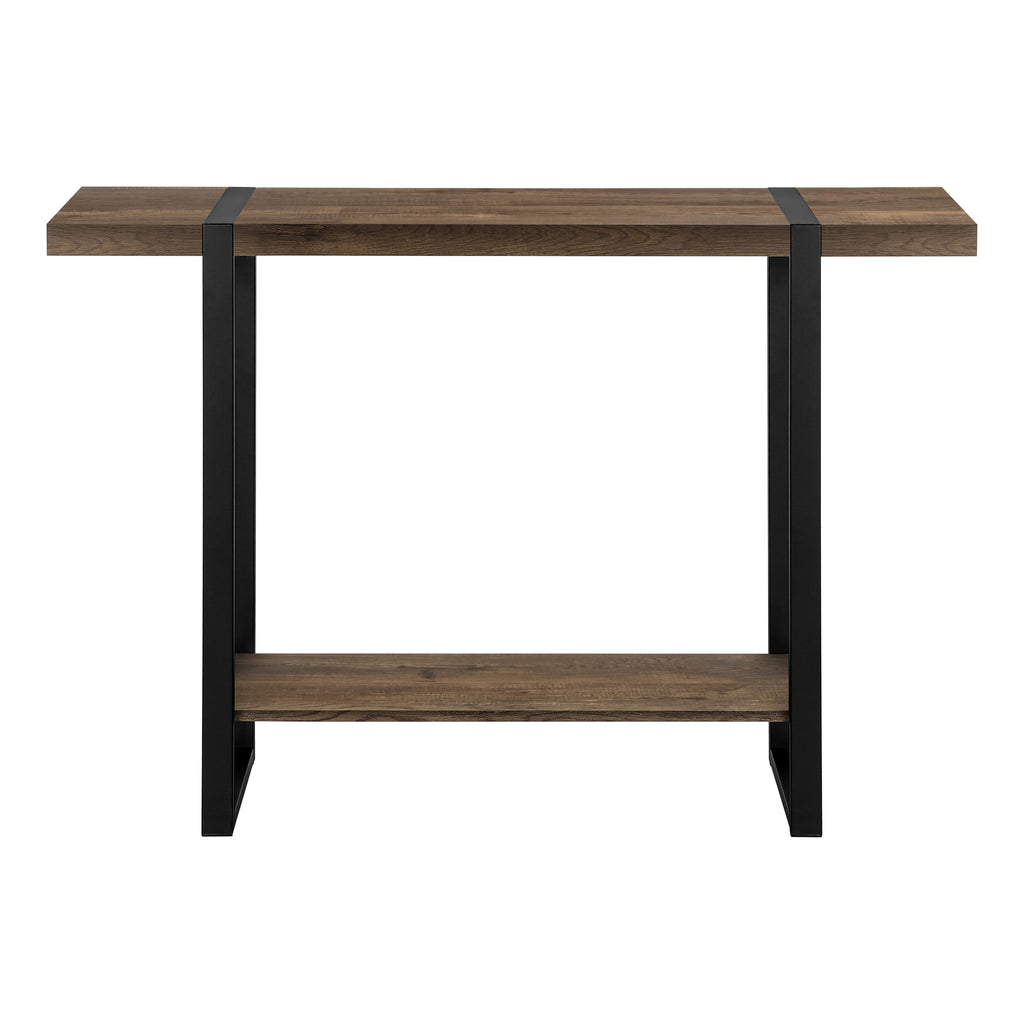 ACCENT TABLE - 48""L / BROWN RECLAIMED WOOD-LOOK / BLACK