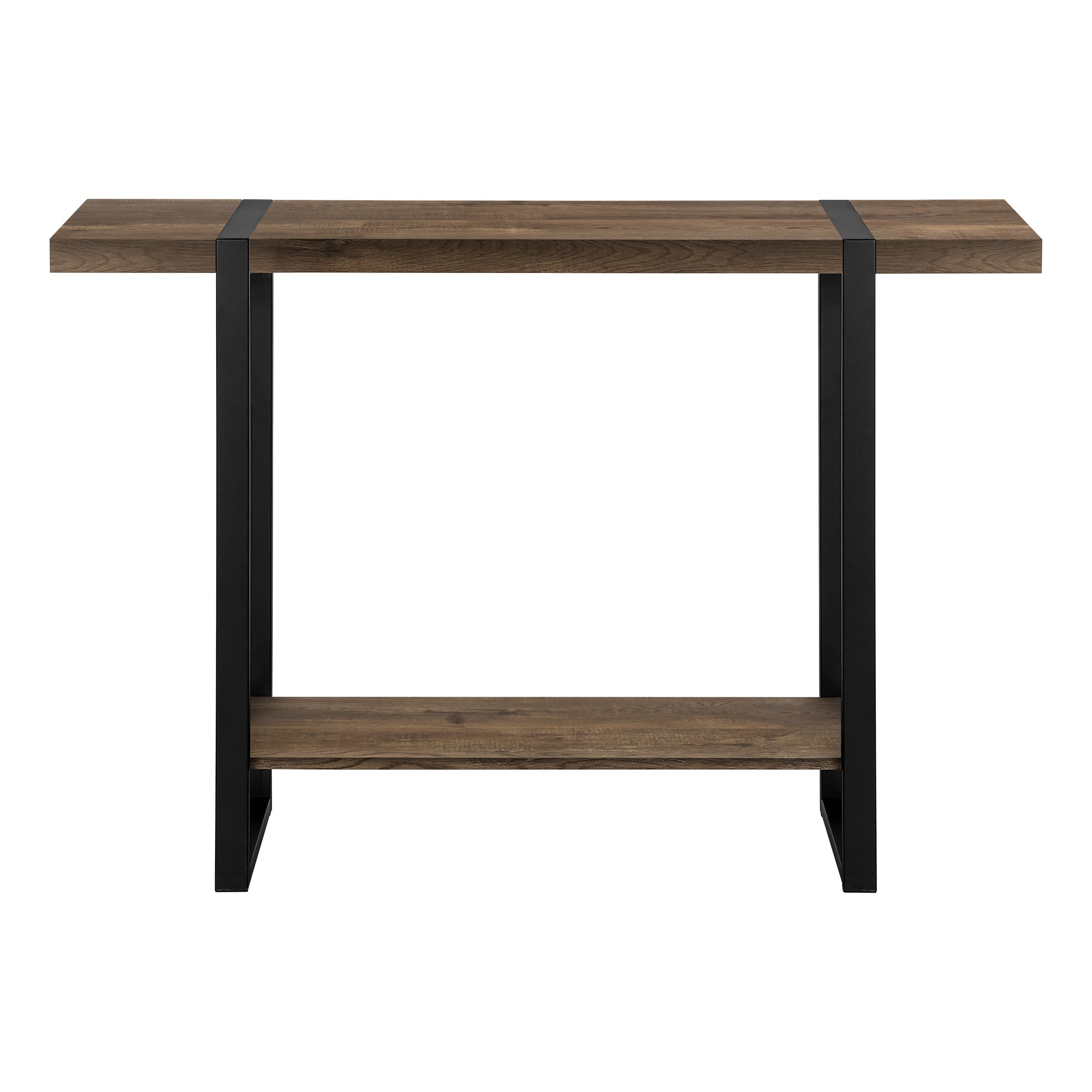 ACCENT TABLE - 48""L / BROWN RECLAIMED WOOD-LOOK / BLACK