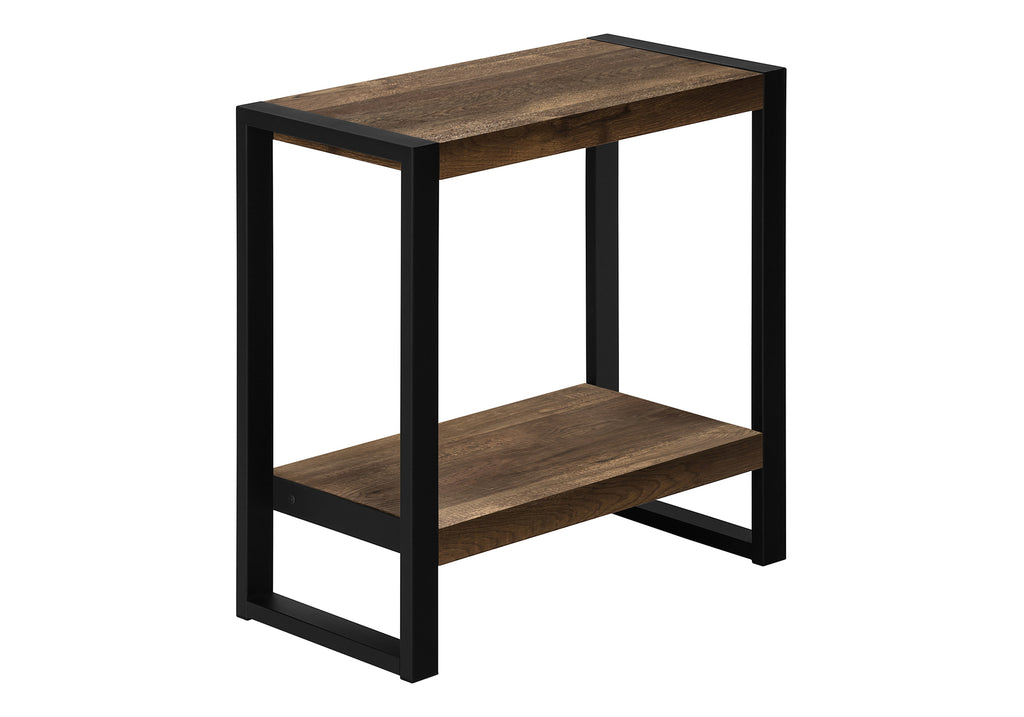 ACCENT TABLE - BROWN RECLAIMED WOOD-LOOK / BLACK METAL