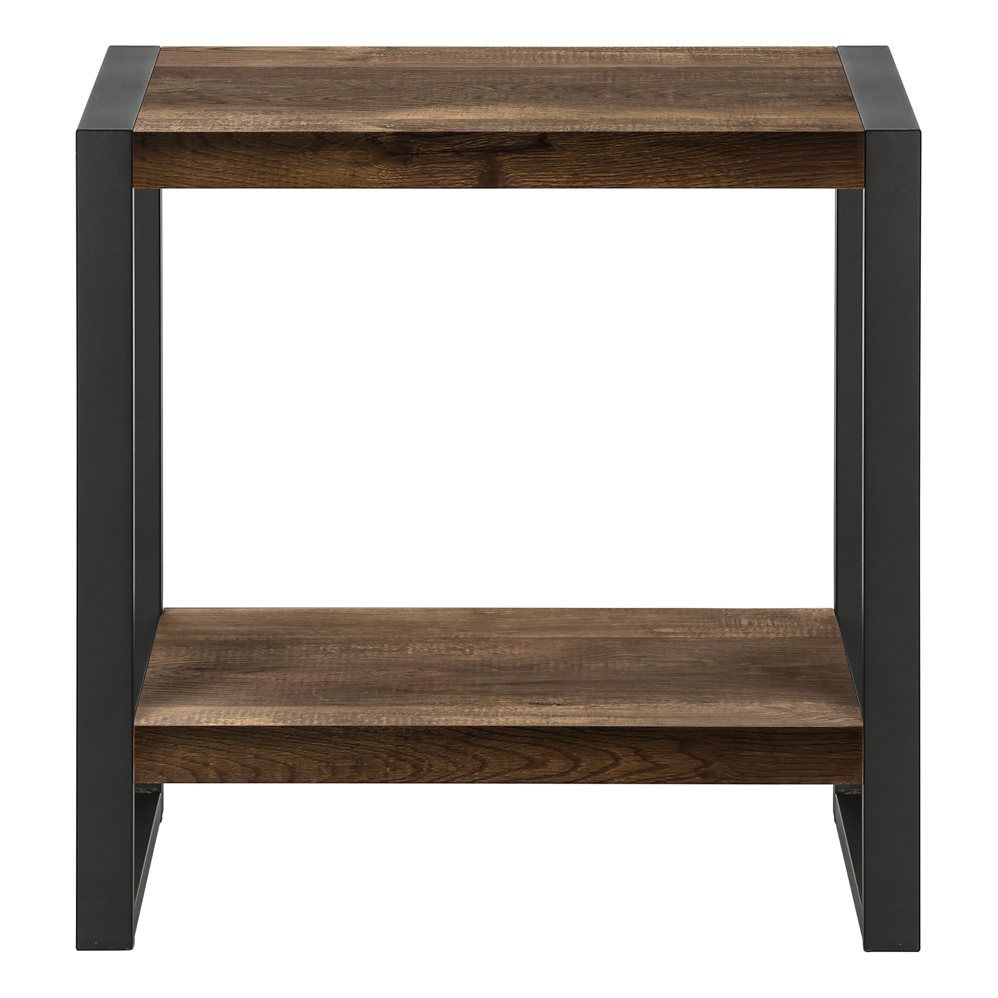 ACCENT TABLE - BROWN RECLAIMED WOOD-LOOK / BLACK METAL