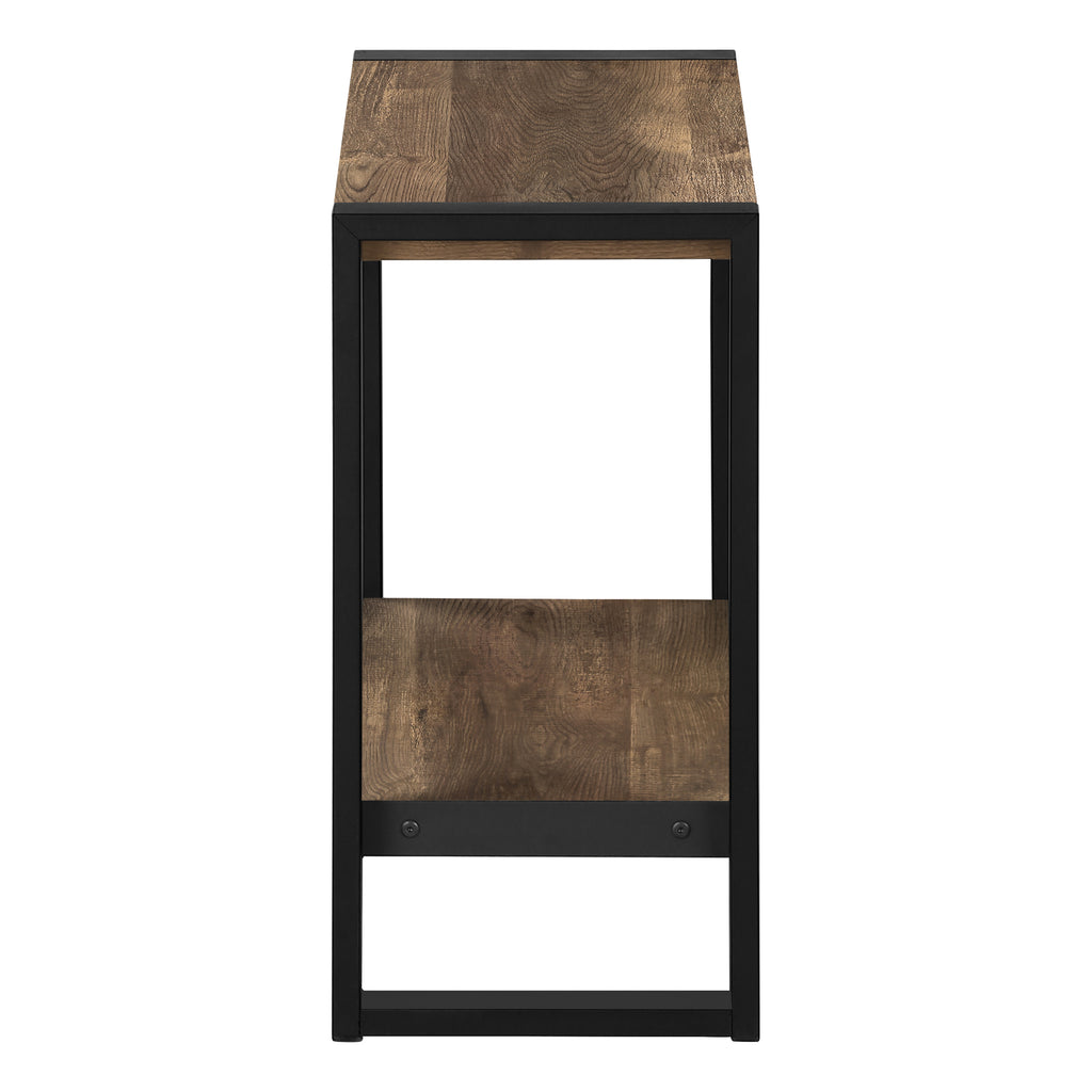ACCENT TABLE - BROWN RECLAIMED WOOD-LOOK / BLACK METAL