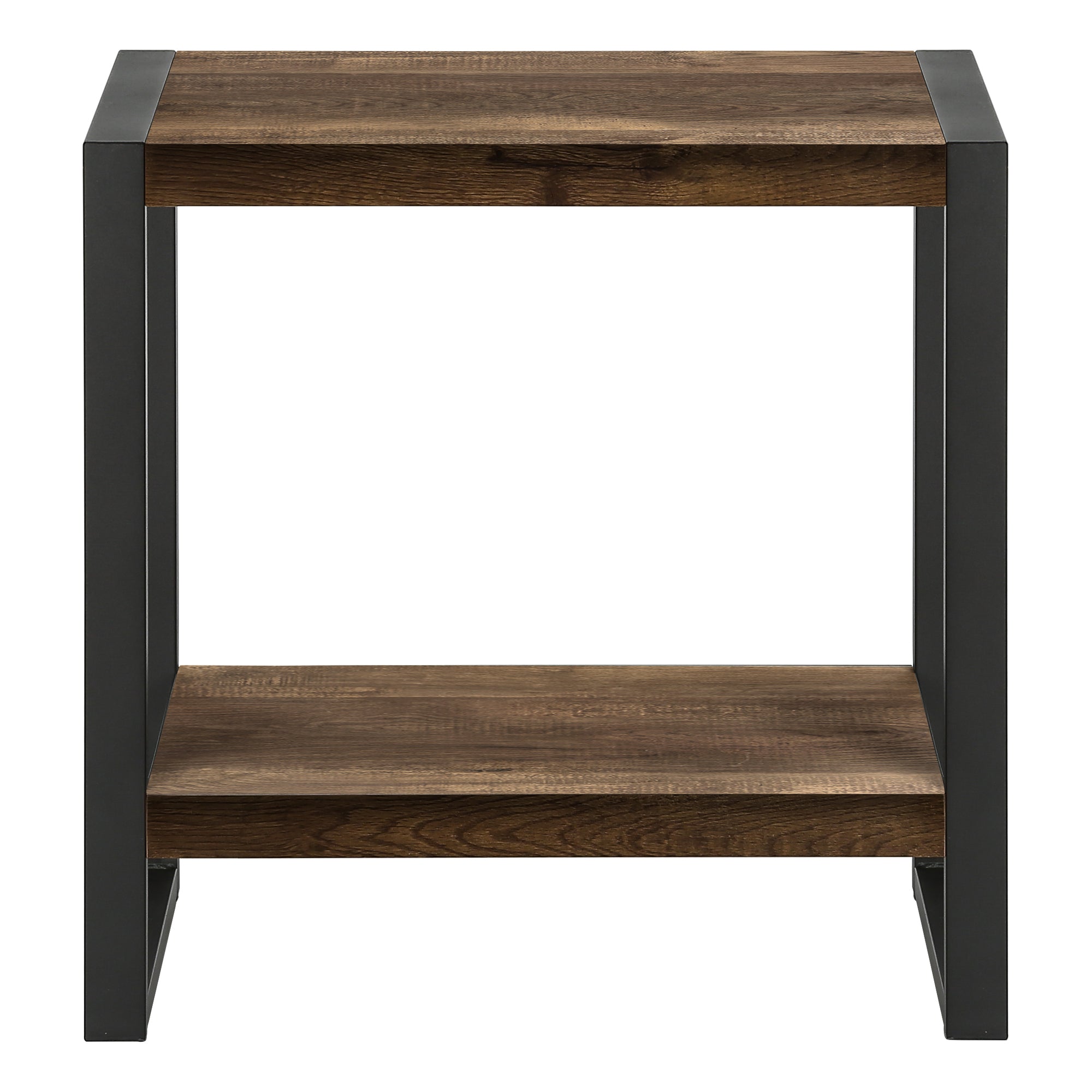 ACCENT TABLE - BROWN RECLAIMED WOOD-LOOK / BLACK METAL