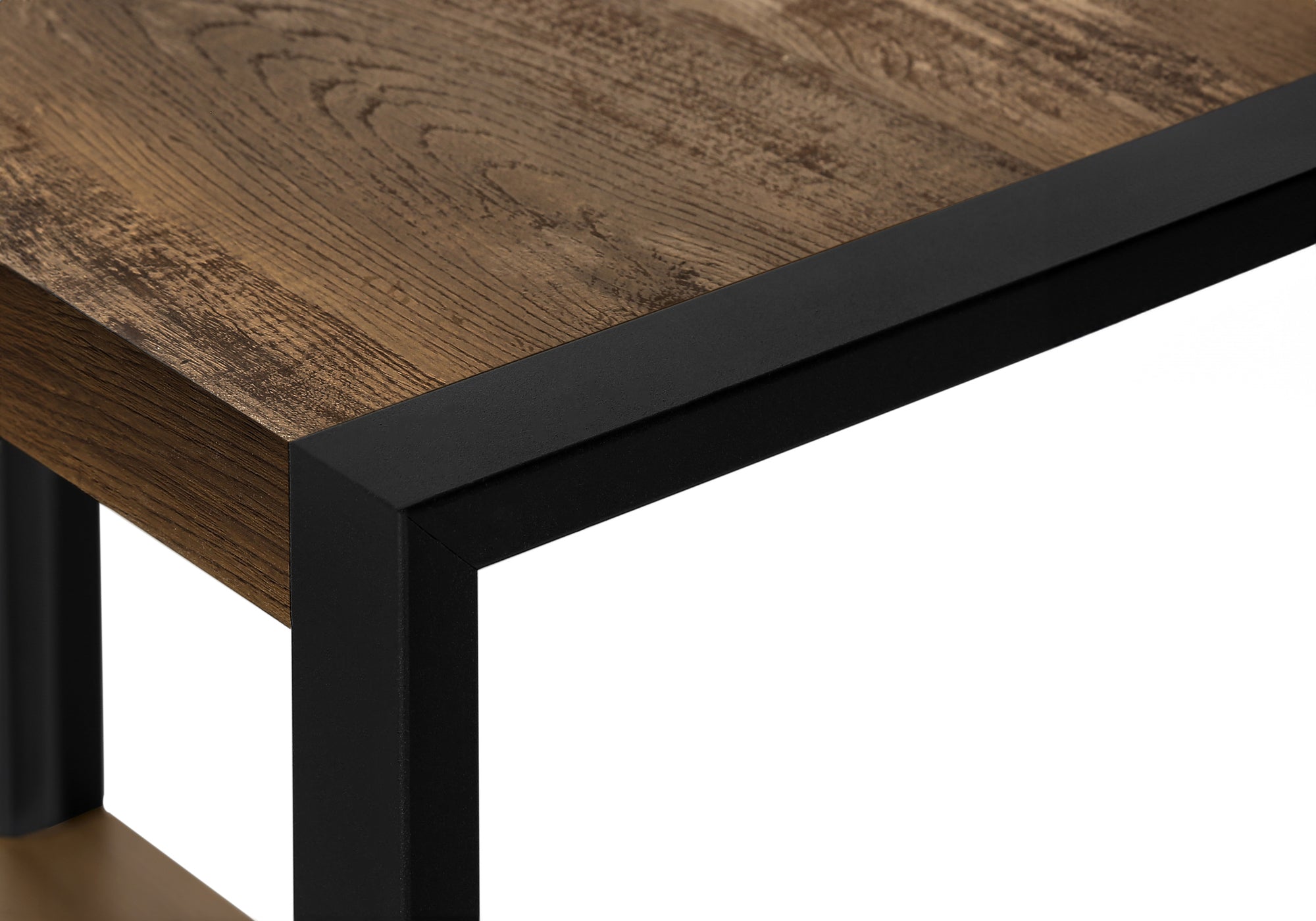 ACCENT TABLE - BROWN RECLAIMED WOOD-LOOK / BLACK METAL
