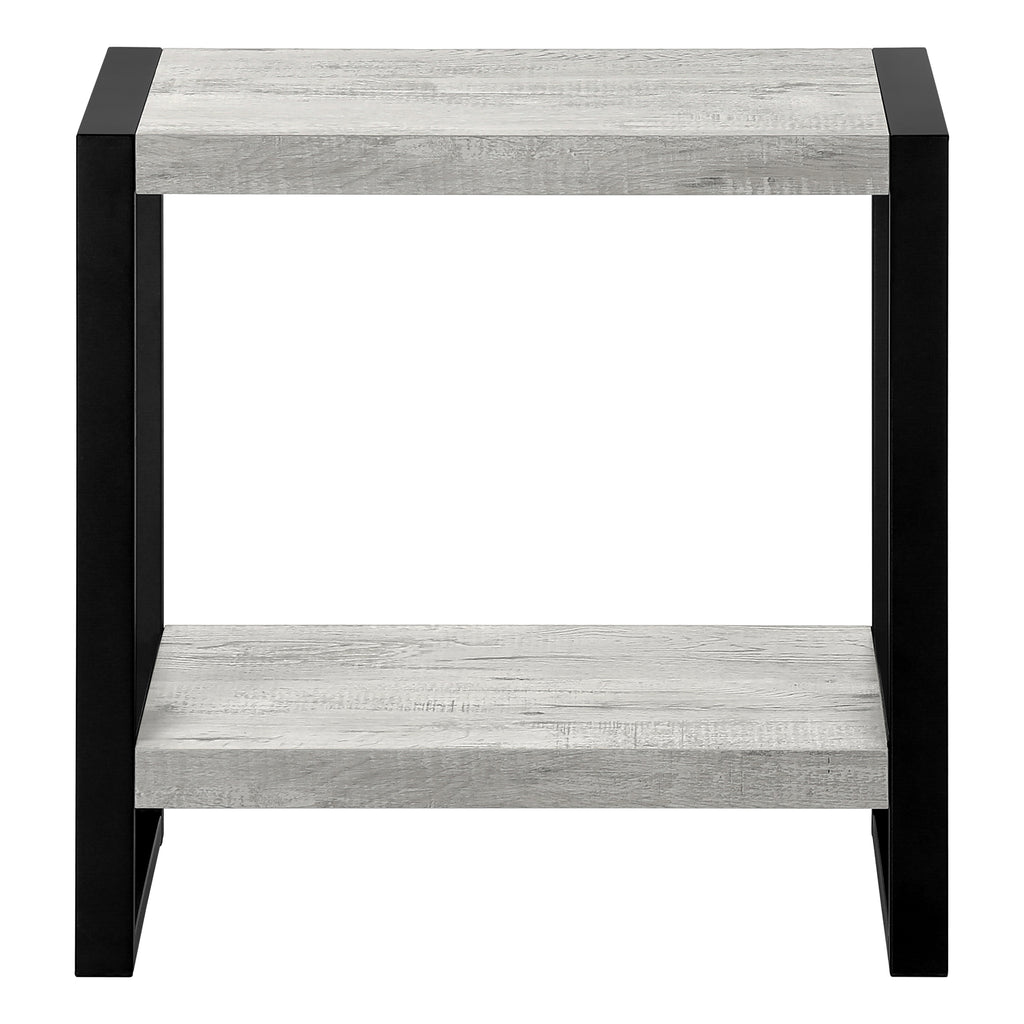 ACCENT TABLE - GREY RECLAIMED WOOD-LOOK / BLACK METAL