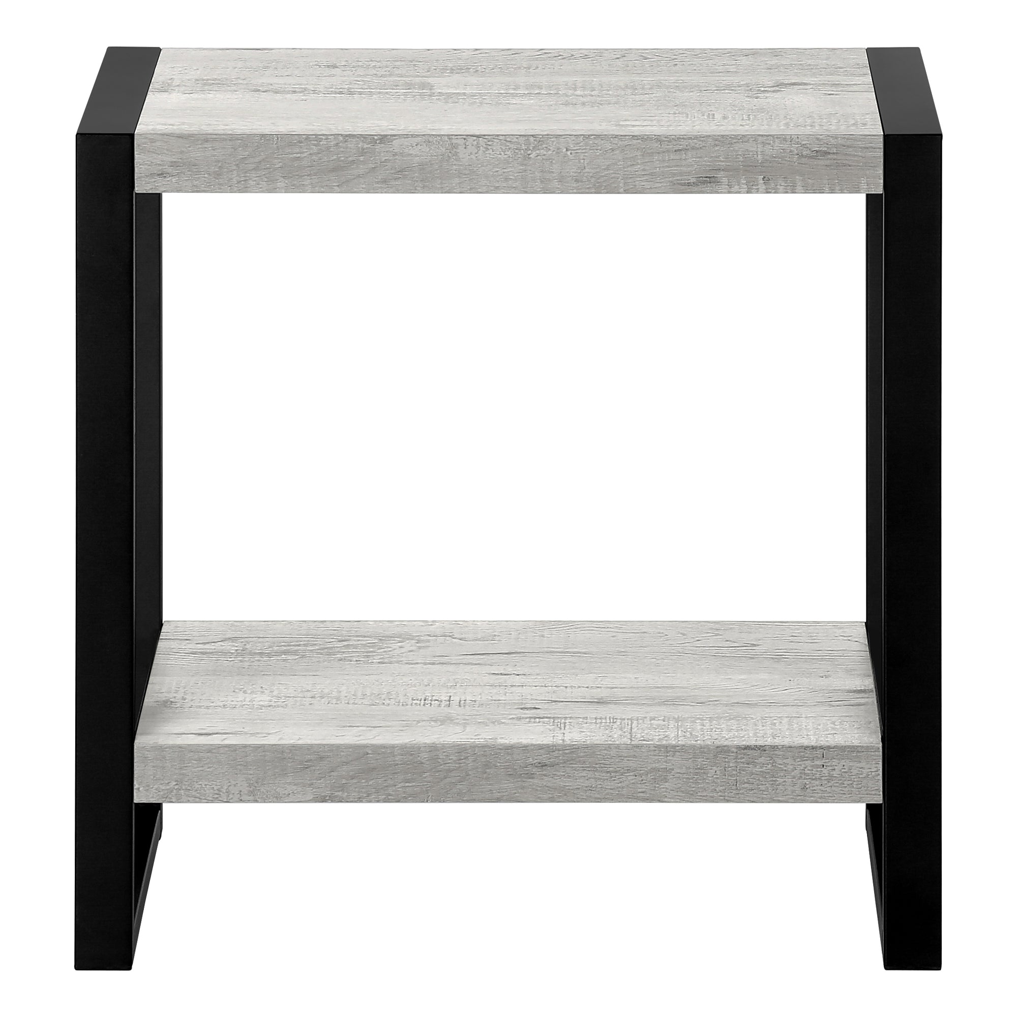 ACCENT TABLE - GREY RECLAIMED WOOD-LOOK / BLACK METAL