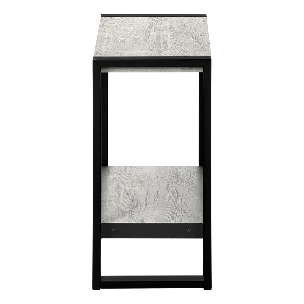 ACCENT TABLE - GREY RECLAIMED WOOD-LOOK / BLACK METAL