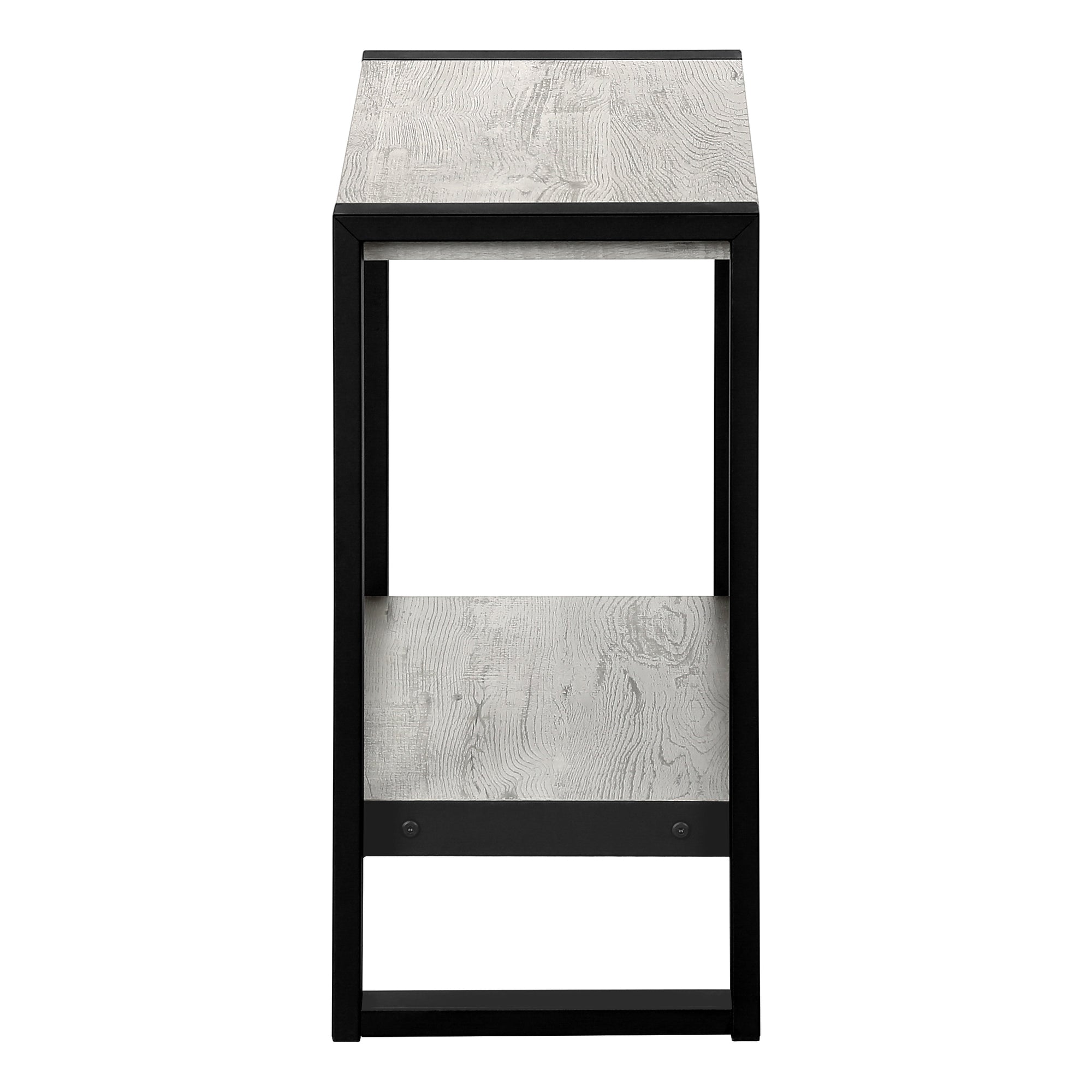 ACCENT TABLE - GREY RECLAIMED WOOD-LOOK / BLACK METAL