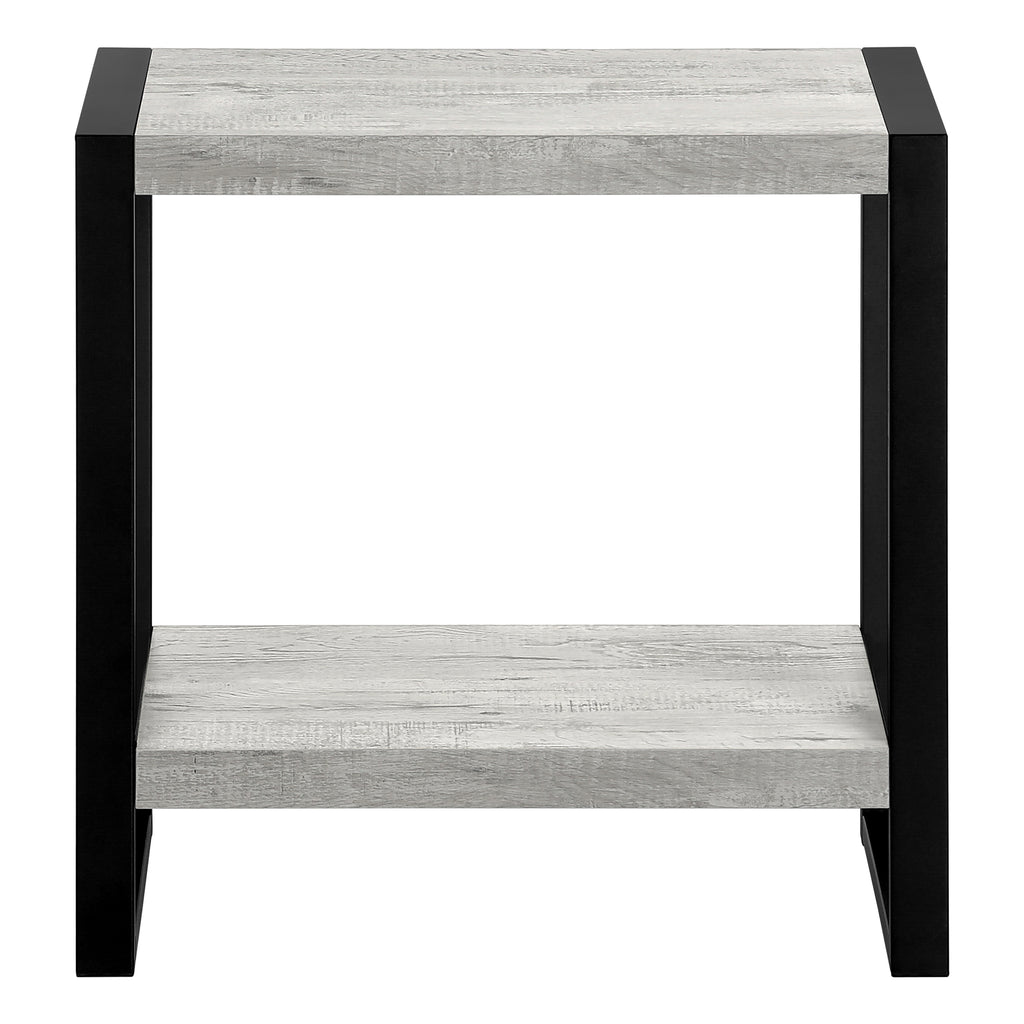 ACCENT TABLE - GREY RECLAIMED WOOD-LOOK / BLACK METAL