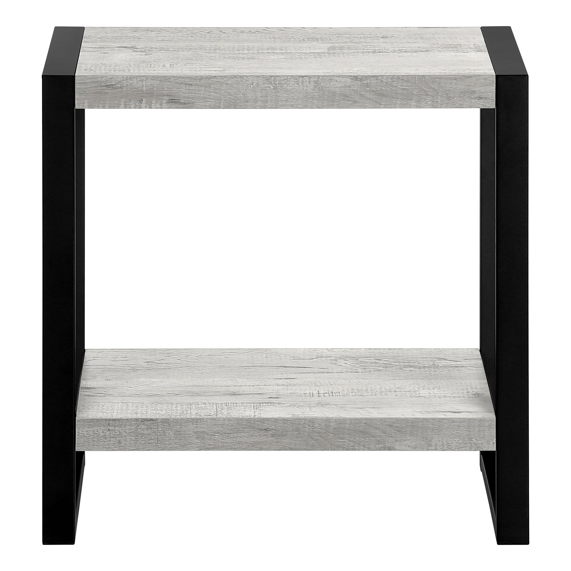 ACCENT TABLE - GREY RECLAIMED WOOD-LOOK / BLACK METAL
