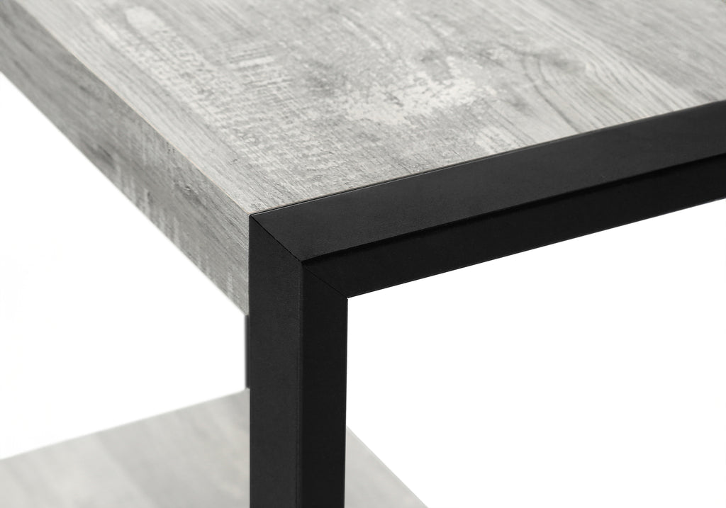 ACCENT TABLE - GREY RECLAIMED WOOD-LOOK / BLACK METAL