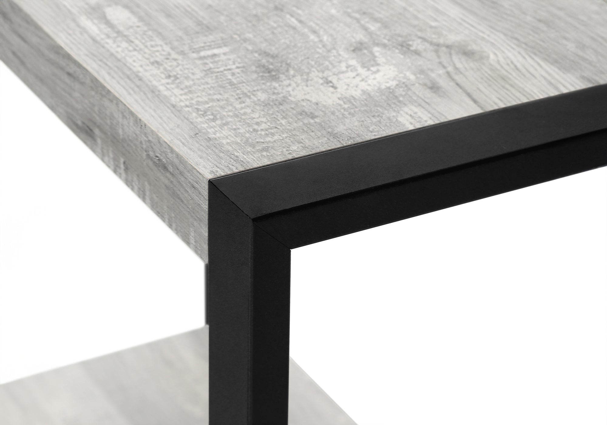ACCENT TABLE - GREY RECLAIMED WOOD-LOOK / BLACK METAL