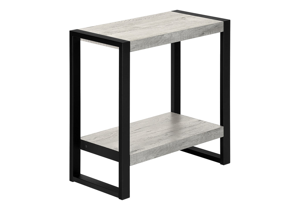 ACCENT TABLE - GREY RECLAIMED WOOD-LOOK / BLACK METAL