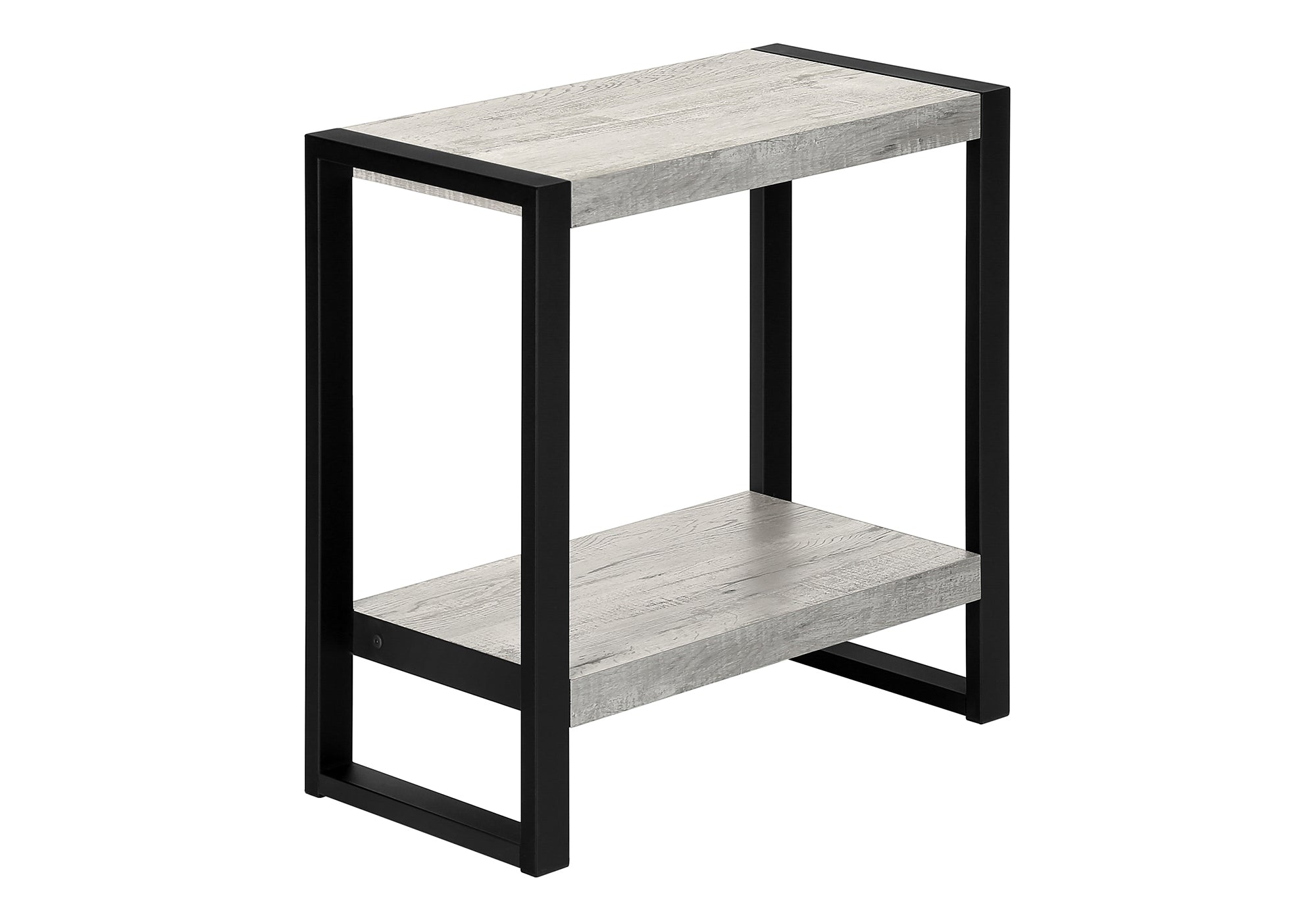 ACCENT TABLE - GREY RECLAIMED WOOD-LOOK / BLACK METAL