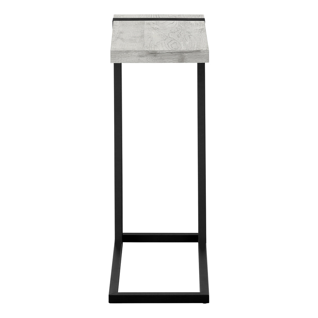 ACCENT TABLE - GREY RECLAIMED WOOD-LOOK / BLACK METAL