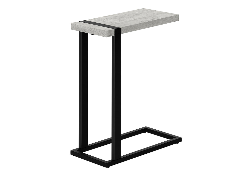 ACCENT TABLE - GREY RECLAIMED WOOD-LOOK / BLACK METAL