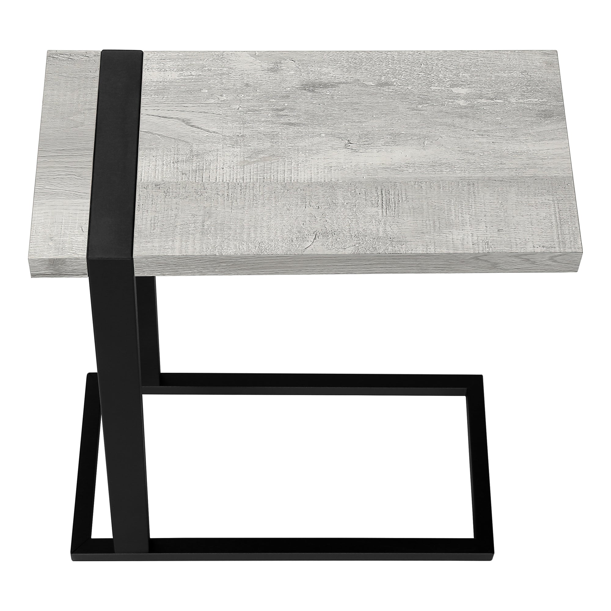 ACCENT TABLE - GREY RECLAIMED WOOD-LOOK / BLACK METAL