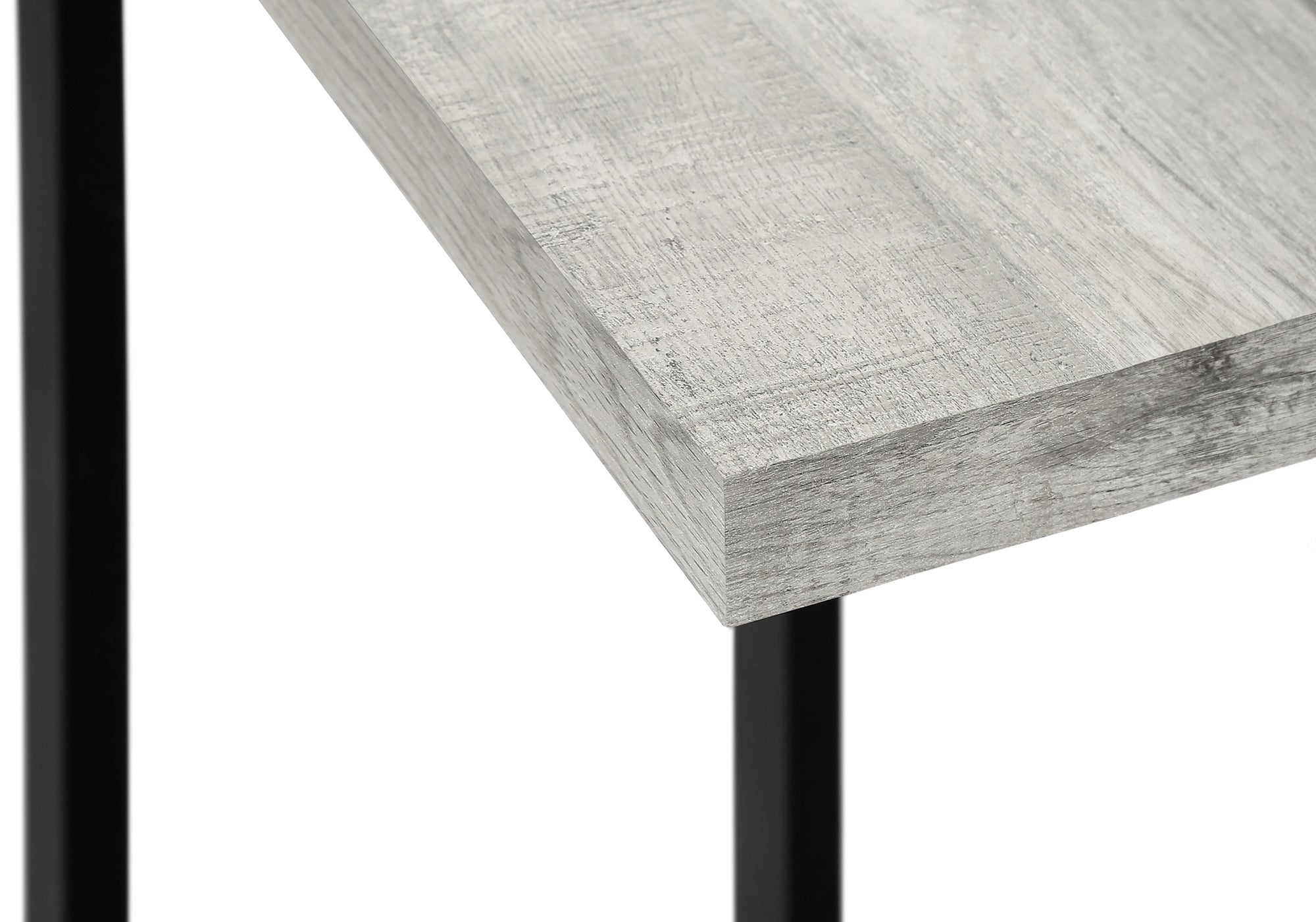 ACCENT TABLE - GREY RECLAIMED WOOD-LOOK / BLACK METAL