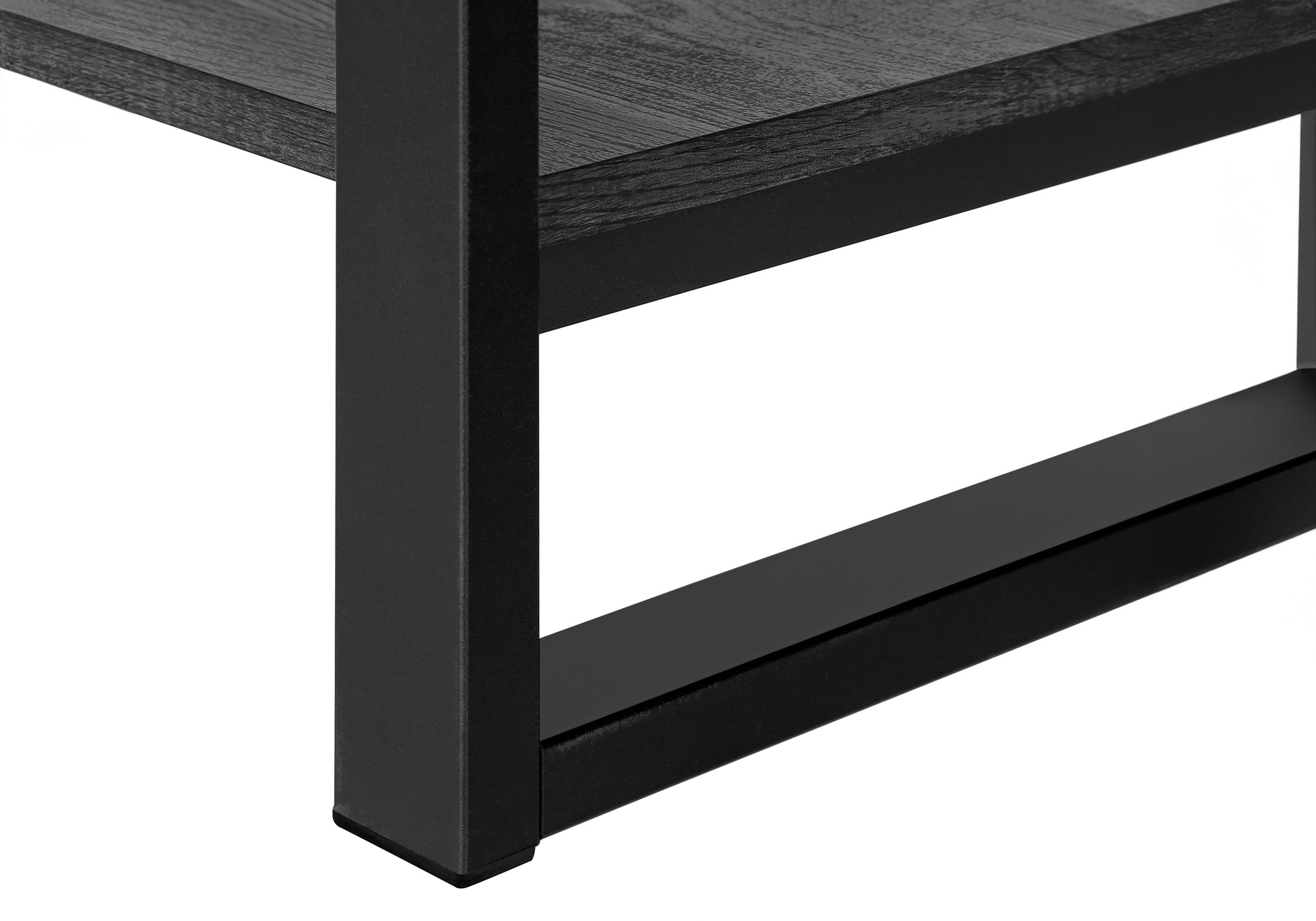 COFFEE TABLE - BLACK RECLAIMED WOOD-LOOK / BLACK METAL