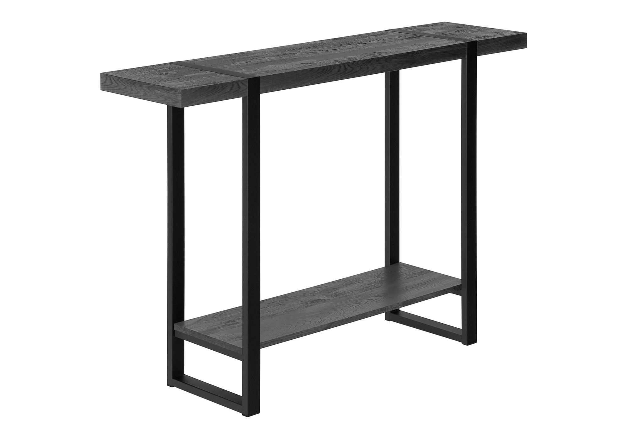 ACCENT TABLE - 48""L / BLACK RECLAIMED WOOD-LOOK / BLACK