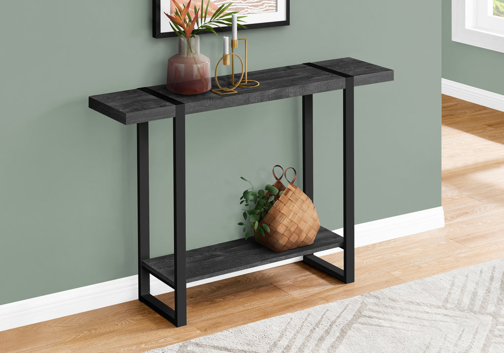 ACCENT TABLE - 48""L / BLACK RECLAIMED WOOD-LOOK / BLACK