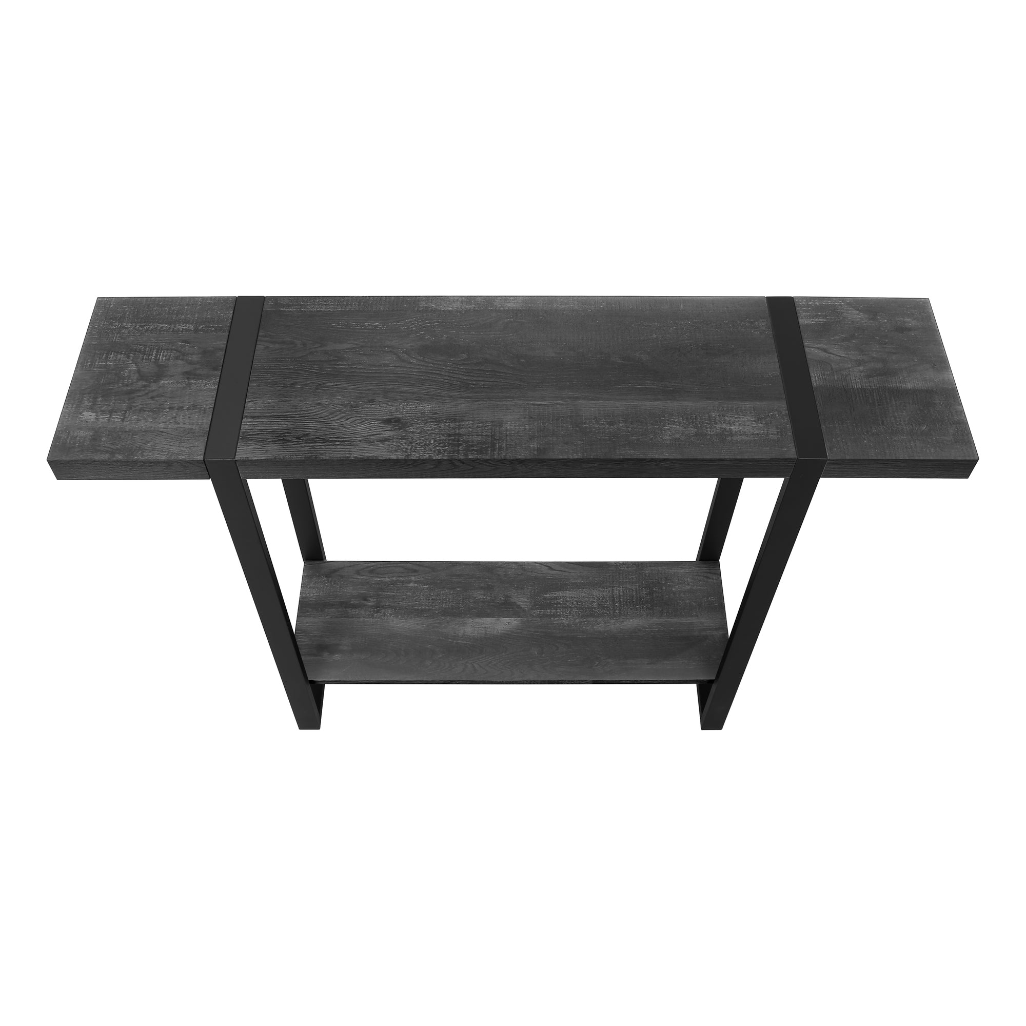 ACCENT TABLE - 48""L / BLACK RECLAIMED WOOD-LOOK / BLACK