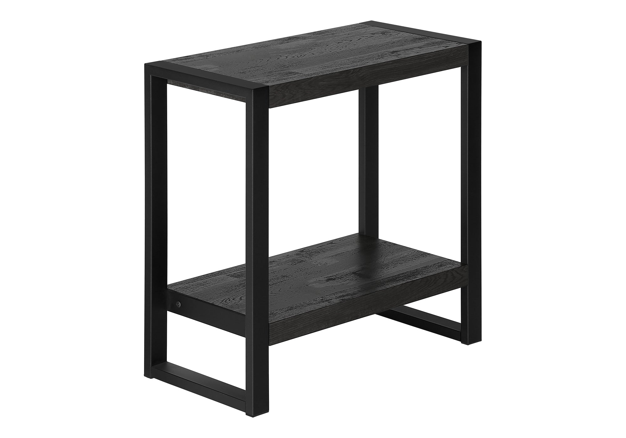 ACCENT TABLE - BLACK RECLAIMED WOOD-LOOK / BLACK METAL