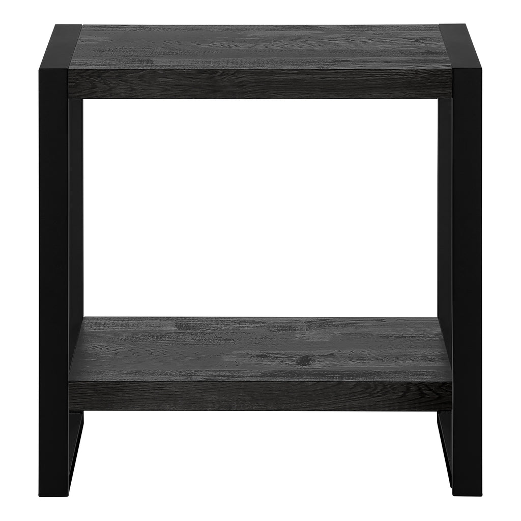 ACCENT TABLE - BLACK RECLAIMED WOOD-LOOK / BLACK METAL