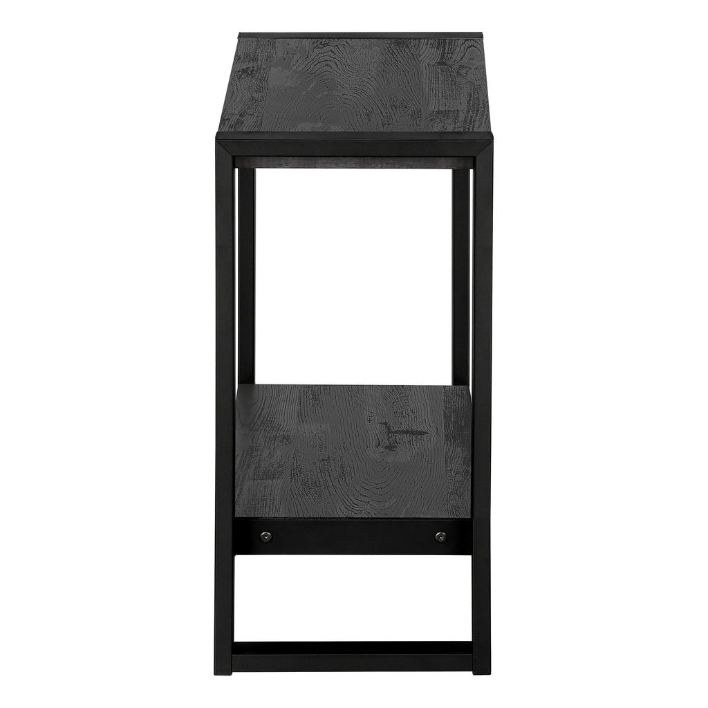 ACCENT TABLE - BLACK RECLAIMED WOOD-LOOK / BLACK METAL