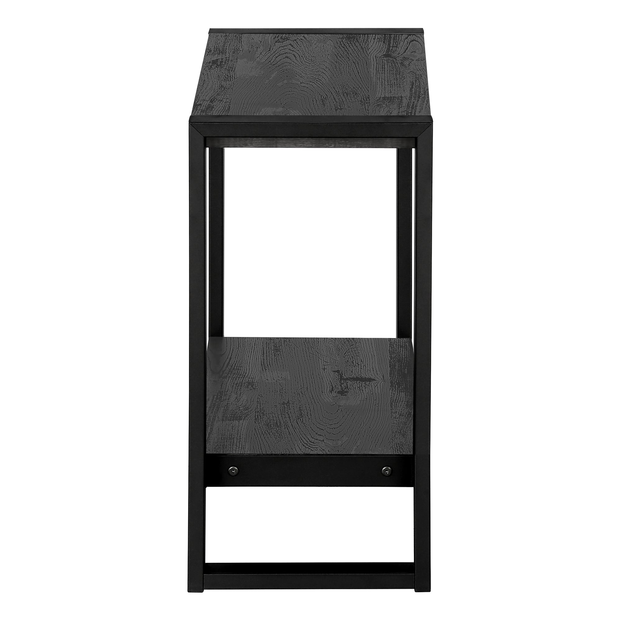 ACCENT TABLE - BLACK RECLAIMED WOOD-LOOK / BLACK METAL