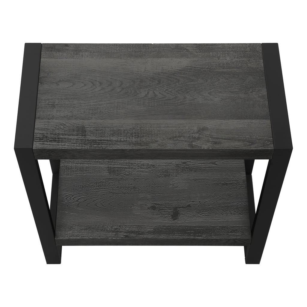 ACCENT TABLE - BLACK RECLAIMED WOOD-LOOK / BLACK METAL