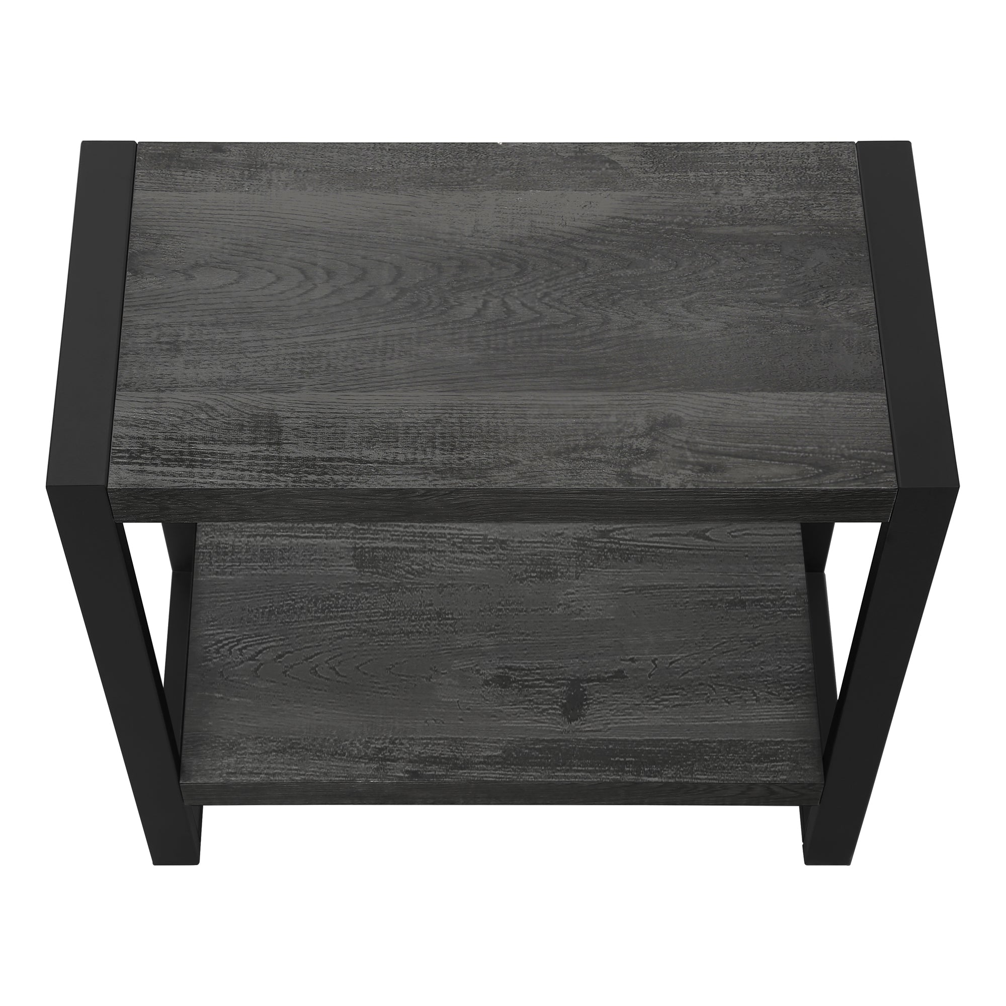 ACCENT TABLE - BLACK RECLAIMED WOOD-LOOK / BLACK METAL